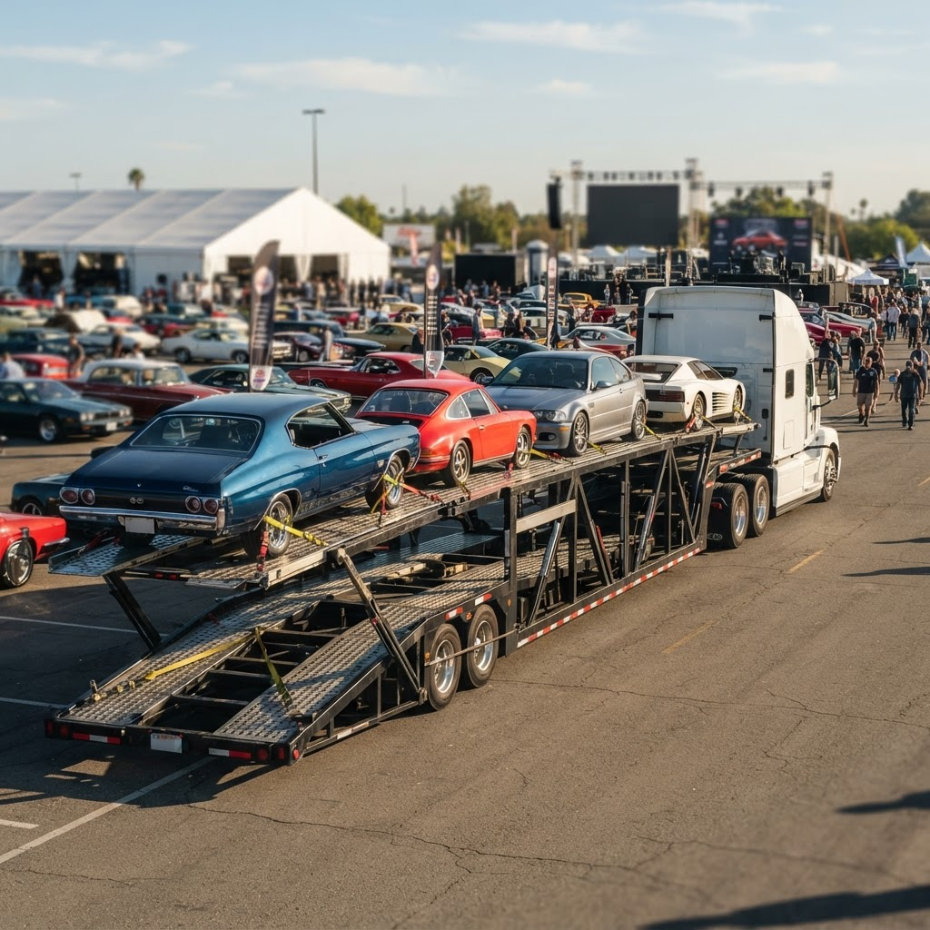 Cars loaded for transport